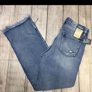 Silver Jeans Vintage Ankle Straight Distressed Frayed indago Blue Womens 25x27